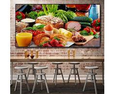 PLjVU Pan Fruta Cocina Vegetal Lienzo Pintura Restaurante Cartel y Grabado Arte de la Pared Comida Imagen Sala de Estar-Sin marco50X100cm