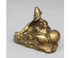 Chino budismo bronce latón monje Mad monje Buda Jigong vida calabaza de Estatua