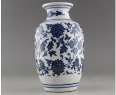 Raro azul y blanco porcelana florero de chino antiguo