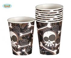 Bolsa 8 vasos Halloween huesos
