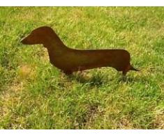 Perro de Animales, Jardín figuras, colores Natural y hierro oxidado metal