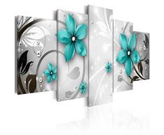 murando - Cuadro en Lienzo 200x100 cm Flores - Abstracto Impresión de 5 Piezas Material Tejido no Tejido Impresión Artística Imagen Gráfica Decoracion de Pared Arte Ornamento b-A-0066-b-o