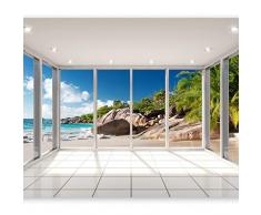 murando Fotomural 250x175 cm - 3 colori da scegliere - Papel tejido-no tejido. Fotomurales - Papel pintado Paisaje Naturaleza Playa Mar Palma c-C-0068-a-a