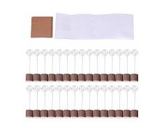 REFURBISHHOUSE Soporte de Tarjeta de Nombre de Mesa de 30 Piezas con 35 Piezas de Tarjetas de Lugar Kraft a Granel para Signo de NúMero de Mesa Boda o Fiesta en el Hogar,Portatarjetas de Madera