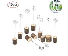 Titular de Foto,Titulares de la Tarjeta Base de Madera,Soporte Para Tarjeta De Nombre,Soportes para Memos,Nombre Lugar los Titulares de Tarjetas,Adecuado para Bodas y Otras Ocasiones (10 Pcs)