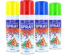 com-four® serpentinas 4X en Aerosol - serpentinas de una Lata - Gran decoración para su Fiesta (004 Piezas - Spray de 125 ml)