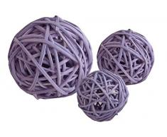 Bola de ratán diámetro 12 cm lila 4 unidades)