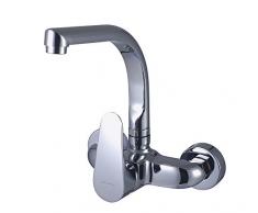 Clever 98549 GRIFO DE COCINA MURAL CAÑO TUBO HABANA XTREME, Cromado