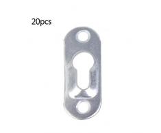 Amoyer 20pcs / Lot Keyhole Metal Percha Sujetadores para Portarretratos Espejos Gabinete Ojo de la Cerradura del Gancho de Metal Percha