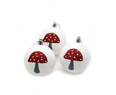 WARMWORD 3 Piezas Bolas de Navidad de 6cm, Adornos Navideños para Arbol, Decoración de Bolas de Navidad Inastillable Plástico de Blanco, Regalos de Colgantes de Navidad (Tradicional)