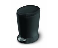 simplehuman, cubo redondo con pedal, plástico negro, 6 L