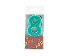 Pajoma 20326 Vela de cumpleaños número 8, parafina, Altura 8,5 cm