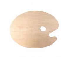 ULTNICE Paleta de pintura de madera para pintura al óleo con orificio para el pulgar; para pintura acrílica, acuarela, pintura al óleo, forma ovalada