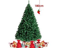 Amzdeal 180 CM Árbol de Navidad - Árbol Artificial de Navidad con 900 Tips, Pino para Decoración Navideña de Material PVC, Frondoso con Soporte Metálico, Simulado y Estable, Interior/Exterior