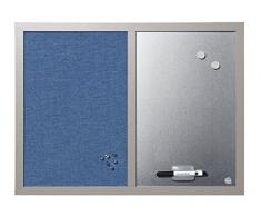 Bi-Office Blue Bells - Tablón combinado, 60 x 45 cm, color perla