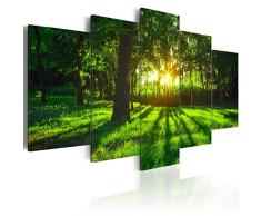 murando - Cuadro en Lienzo 200x100 cm Bosque Impresión de 5 Piezas Material Tejido no Tejido Impresión Artística Imagen Gráfica Decoracion de Pared c-A-0076-b-n