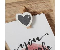 Dcasa - Portafotos con pinzas natural para 4 fotos 10x15cm .