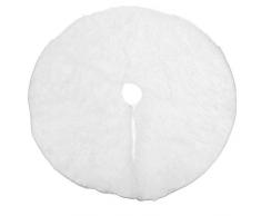 Árbol de navidad blanco Falda de felpa Adornos para el árbol de vacaciones Decoración para la decoración de Navidad Suministros (122 cm)