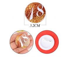 MEJOSER 24pcs Chapas Número Navidad Calendario de Adviento Pins Botones Broches Manualidades Decoración Adornos Navideños