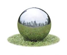 vidaXL Fuente Decorativa de Tipo Bola con Leds para jardín, Acero Inoxidable, 40 cm
