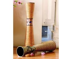 Alta calidad de 23.6"H Estilo Moderno florero Jarrón cilíndrico de hierro de patrón de flores