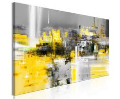 murando Cuadro en Lienzo Abstracto 120x40 cm 1 Parte impresión en Material Tejido no Tejido Cuadro de Pared impresión artística fotografía Imagen gráfica decoración – Gris Amarillo a-A-0515-b-a