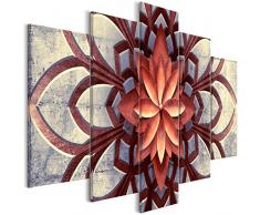 murando - Cuadro en Lienzo Mandala 225x112 cm - Impresion en Calidad fotografica - Cuadro en Lienzo Tejido-no Tejido - 5 Partes - Flores Concreto f-A-0678-b-m