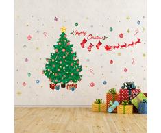 Wallflexi Pared Tradicional árbol de Navidad Juego de decoración de Navidad Pegatinas de Pared murales Adhesivos salón niños guardería Escuela Restaurante Cafe Hotel casa Oficina decoración