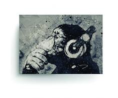 Thinking Monkey Headphone Art Poster - Banksy On Wall Street Graffiti Print - Impreso Cheeky Cool Music Pop Nursery DJ Decor Gift Paper