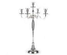 Gräfenstayn Candelabro 1, 3 o 5 Brazos - Diferentes tamaños - Candelabro en Color Plata, Negro, Blanco o Dorado (L, Plata)