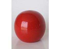 POLONIO - Bola de Ceramica Rojo de 16 Centímetros, Bola de Decoracion Jarron Decorativo Diseño Ideal para Salon, Sala de Estar Adorno para la Decoración Jarrón de Cerámica Decorativo