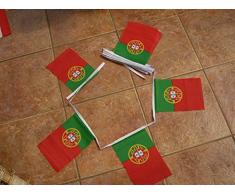 GUIRNALDA 6 metros 20 BANDERAS de PORTUGAL 21x15cm - BANDERA PORTUGUESA 15 x 21 cm - BANDERINES - AZ FLAG