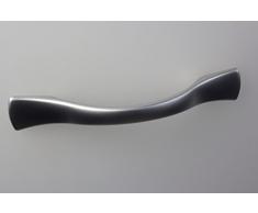 Young Schwinn DESIGN - Tirador para muebles y cajones (metal cromado, distancia entre ejes: 96 mm), color negro