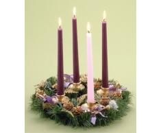 Roman Dorado y Morado Ribboned de Cono de Pino de Navidad Corona de adviento