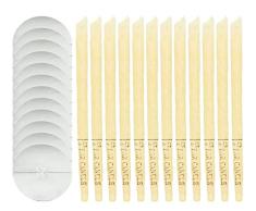 Wandefol 12pcs Velas para los Oídos, Velas de Oreja, Velas de Cera de Abeja para Oído, Velas de Cerumen de Abeja Orgánica Aromaterapia 100% Natural Reduce Tinnitus Cerumen con Discos de Protección
