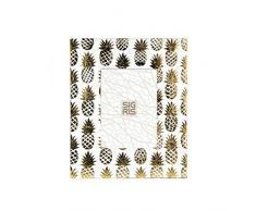 CAPRILO. Marco de Fotos Decorativo de Madera Tallada y Cristal Piñas. Portarretratos. Portafotos, Regalos Originales. Muebles Auxiliares. Decoración Hogar. 29 x 24 x 1.5 cm.