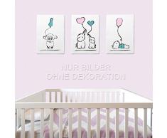 PRICARO Lienzo de pintura, Baby Girl, 20 x 30 cm, 3 piezas