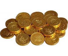 Cathys Candy 50 x Láminas de Oro Piratas, Leche, Chocolate, Dinero, Monedas, Botín, Llenadoras de Bolsos para Fiestas, Premios de piñata, Huevos de Pascua