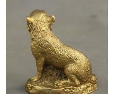 Chino FengShui latón fiel Guardián año Zodiac perro Lucky estatua figura decorativa