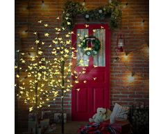 CCLIFE 150cm/180cm/220cm Árbol crezode navidad decoracion led Luces LED Árbol Artificial, 8 Efectos De Luces, Blanco Cálido/Blanco Frio, Color:Blanco Cálido, Tamaño:220cm