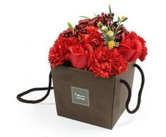 Rojo Rosa y Clavel ramo de jabón fragancia aromática baño pétalos papel de regalo para su mujeres Ladies Regalos romántico día de San Valentín cumpleaños madre esposa novia