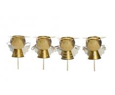 Corona de adviento de oro de pegatinas con diseño de ángel de 4er juego de baño de altura 11 cm en forma de candelabro