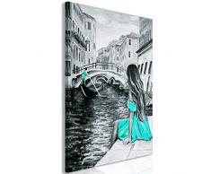 murando Cuadro en Lienzo Ciudad Venecia 60x90 cm impresión en Material Tejido no Tejido impresión artística fotografía Imagen gráfica decoración de Pared como Pintado Gris Turquesa Azul d-C-0157-b-d
