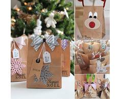 Vordas 50 Piezas Bolsas de Papel Kraft Boda 28 x 15 x 8.5 cm - 70 g./m2, Ideal para Bolsas de Regalo, Bolsas de Fiesta, Calendario de Adviento, Decoración de Pascua