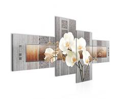 Imagen de Flores orquÃdea Mural de 200 x 100 cm â Lienzo XXL Formato Pared imágenes de salón Vivienda decoración impresión artÃstica Azul 4 Piezas â Fabricado en Alemania â Listo para Colgar 204641a