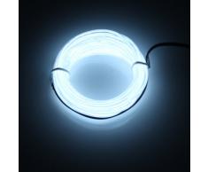 Lerway 3M EL electroluminiscente alambre LED Light Ligero Bike Inicio Jardín Cocina Habitación Baño tira flexible Glowing Lamp Lighting + caja del regulador, para el árbol de navidad Decoración, Fiesta Club, Café Restaurante (blanco)