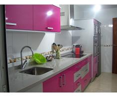 Vinilo Pegatina Muebles de Cocina, PVC Engomada Autoadhesivo Protege o Decora Armario y Aparatos Eléctricos, Papel Pintado para Muebles/Cocina/Baño,Impermeable Pegatina, Rollo 60cm (Fucsia, 3)