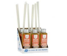 La Casa de los Aromas, Set de 6x100ml Ambientadores Mikado Canela Naranja para Reposición con Varillas, Difusor Líquido de Aroma Canela Naranja, Perfume Duradero para el Hogar, Baño, Casa