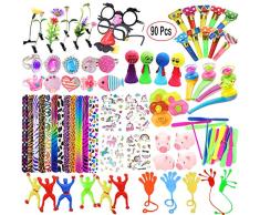 Mattelsen Juguetes de Fiesta a Granel 90 Pcs para Rellenar Piñatas y Bolsas de Regalo de Fiestas de Cumpleaños Infantiles del Partido Favor Niñas Infantiles niños o para el Colegio