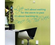 La vida es bailar bajo la lluvia – pared pegatinas cita vinilo letterings y refranes etiquetas de la pared